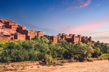 Kasbah Ait Ben Haddou in the desert near Atlas Mountains